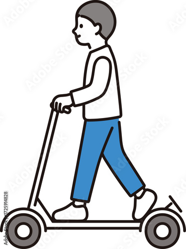 man riding an electric kickboard svgrepo com