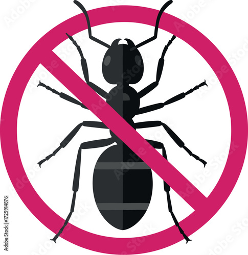 Ant pest control symbol, representing insect extermination and prevention.