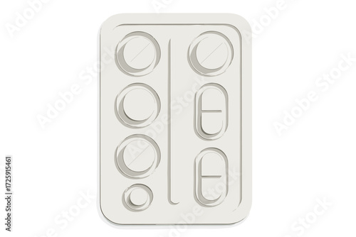 Modern minimalist pills and tablets design on monochrome background
