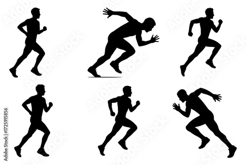 Wallpaper Mural Running Silhouette Vector graphics | Jogging & Sprinting Athlete Poses Torontodigital.ca