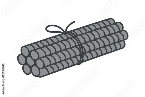 Dynamite bundle icon on dark background: explosive symbol design