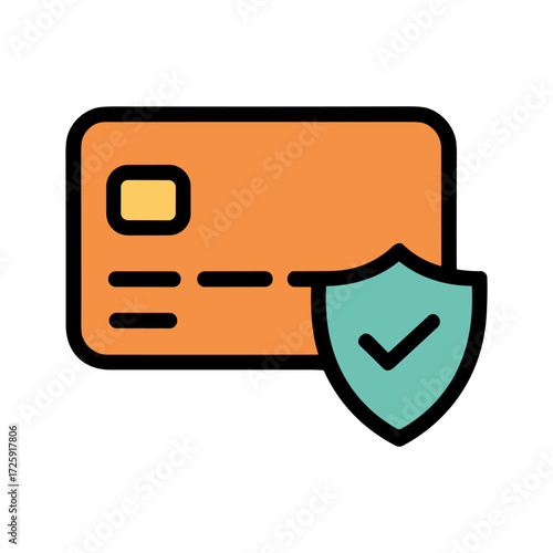 Credit Card Security Icon Representing Safe Online Payment Protection