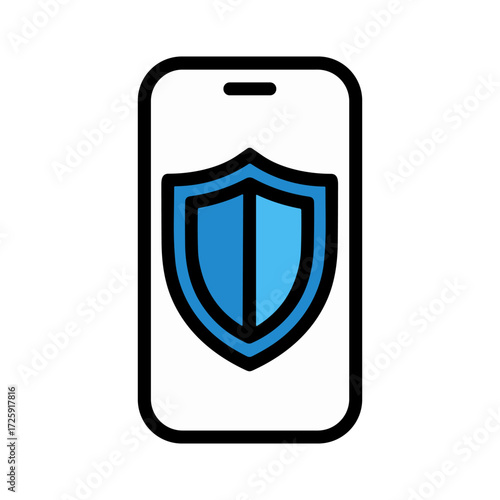 Secure Mobile Device Icon Representing App and Data Protection