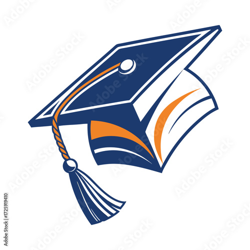 Graduation cap learning branding logo design