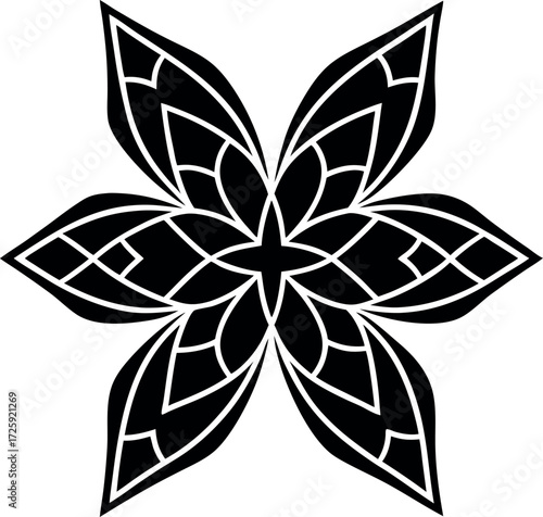 butterfly wings forming geometric mandala line art illustration on transparent background