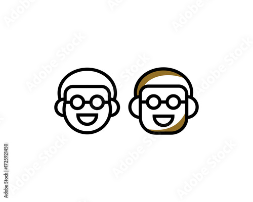 illustration of a person's face wearing glasses