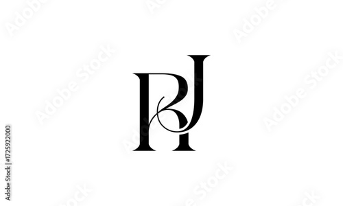 RJ initial letters, monogram logo