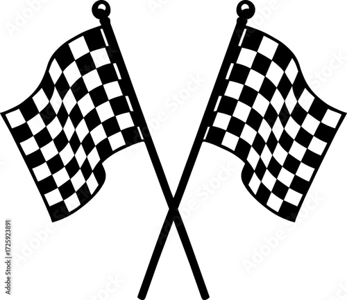 Checkered Racing Flags Vector EPS File | High Quality Editable Design, Digital Clipart, Scalable Graphic Illustration, Print Ready Artwork, Creative Template Download