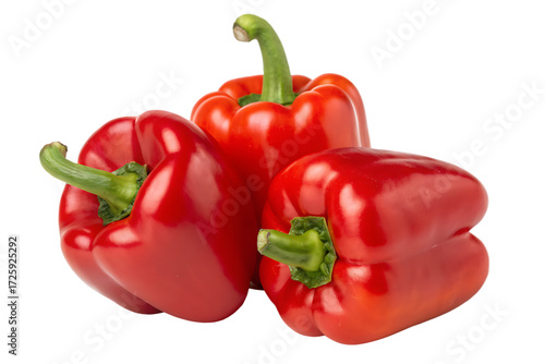 Red peppers isolated on transparent or white background, png