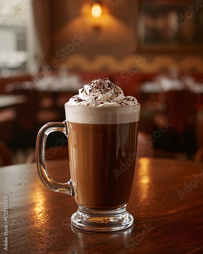 cup of cappuccino with chocolate