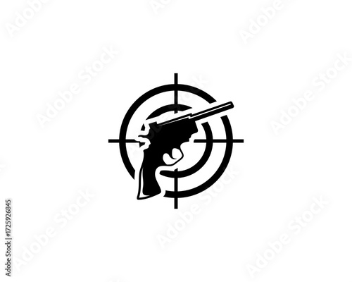 firearm logo with targets around it