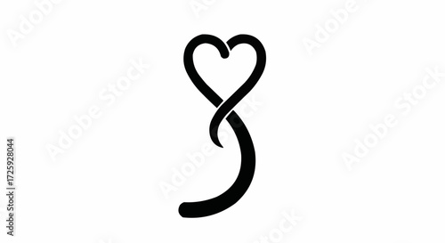 World animal day  download black heart infinity symbol vector graphic design for love and eternal bond concept illustration vector vector