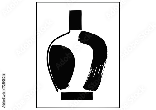 Colorful potion bottle illustration, creative design, magical liquid, isolated on white background