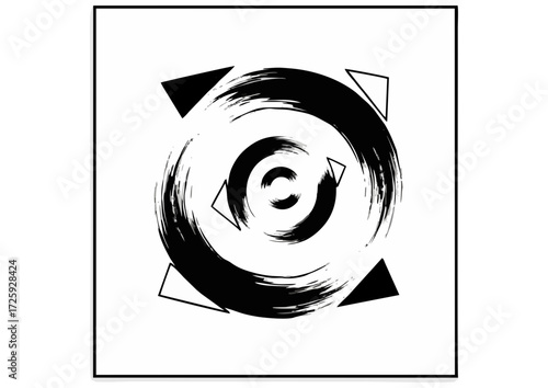 Black circle silhouette icon representing unity and simplicity on a plain background