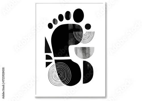 Black foot silhouette icon symbolizing footsteps and tracking on a plain background