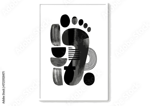 Black foot silhouette icon symbolizing footsteps and tracking on a plain background