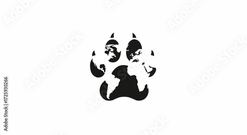 World animal day  global animal paw print logo design for pet care and wildlife conservation around the world vector image vector