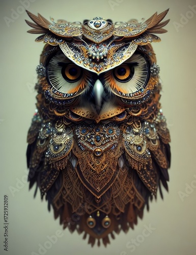 golden owl on a black background