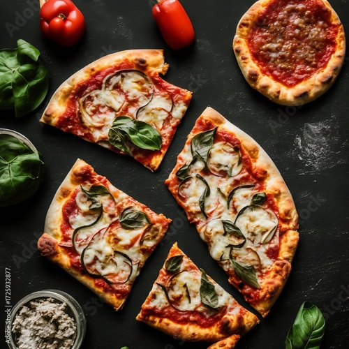 pizza on a wooden board