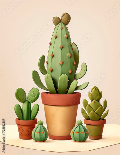 cactus in flowerpot