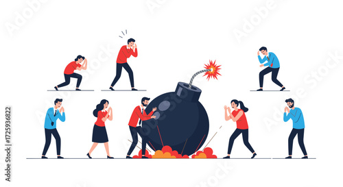 People are reacting with fear and panic to a large ticking bomb.