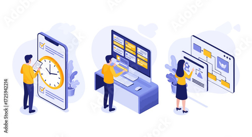 Digital transformation management with technology tools and data visualization for business strategy development