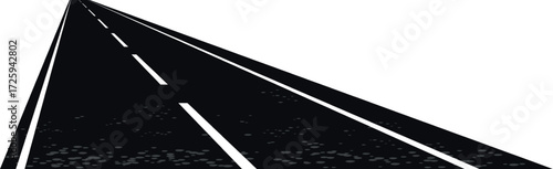 Realistic winding motor road stretching into the horizon - Vector illustration
