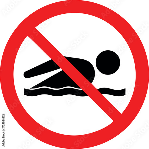 Swim don't allow icon vector