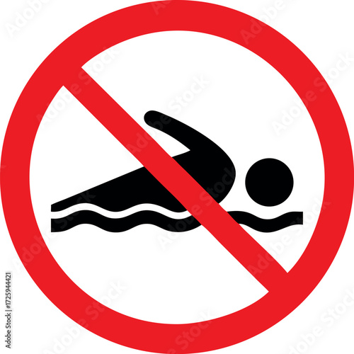 Swim don't allow icon vector