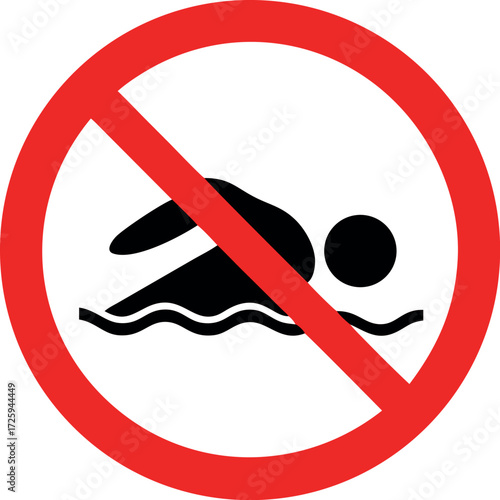 Swim don't allow icon vector