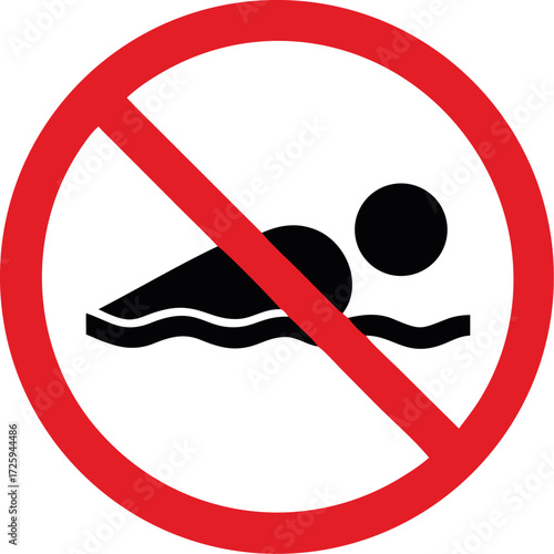 Swim don't allow icon vector