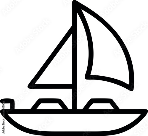 Ship boat Outline design for kids drawing and coloring Vector 