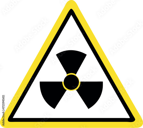 Radiation warning sign. Radioactive substances or ionizing radiation. International radiation sign Vector illustration.