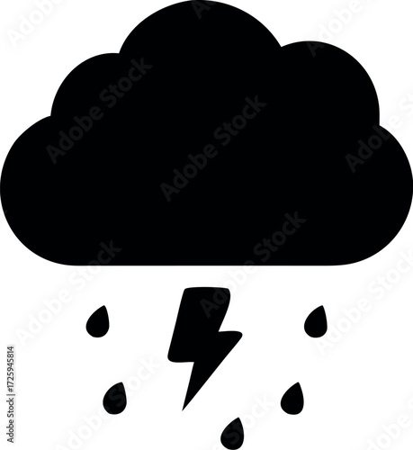 Weather icon. Storm icon. Rain icon.
Bad weather concept cloud Vector illustration.
