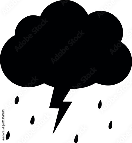 Weather icon. Storm icon. Rain icon.
Bad weather concept cloud Vector illustration.
