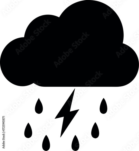 Weather icon. Storm icon. Rain icon.
Bad weather concept cloud Vector illustration.
