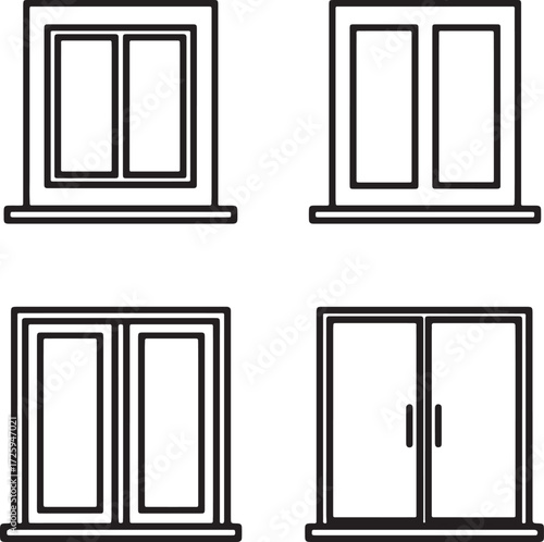 set of icons of windows