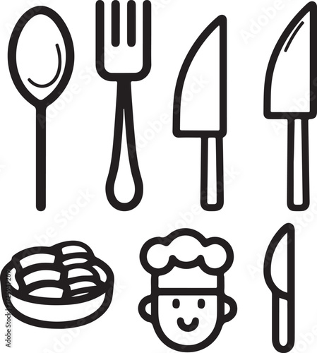 set of kitchen utensils