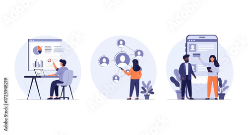 Illustrating the Process of Digital Marketing Analytics and Business Development Through Modern Technology and Teamwork