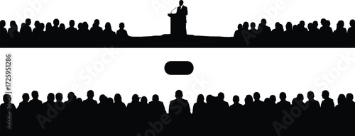 public speaking, audience, leadership, presentation, podium, engagement, silhouette, speaker, crowd, communication, participation, contrast