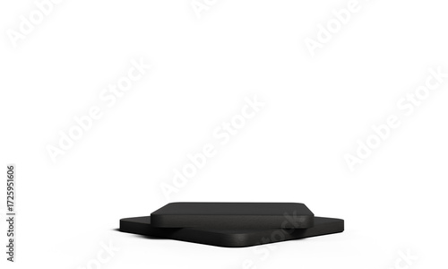 Black color object stand showcase exhibition square dark black  stage product black friday sale november month gift product advertisement marketing present award black color pedestal dais show black 