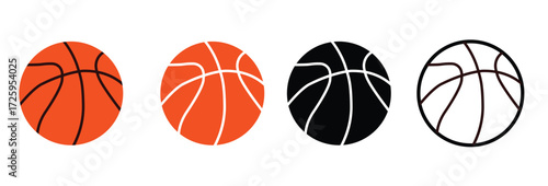 Vector basketball ball icon set design