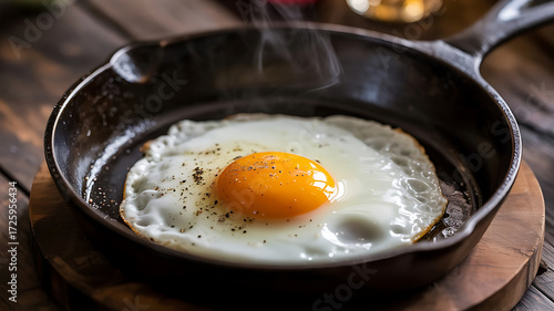 fried eggs in a frying pan