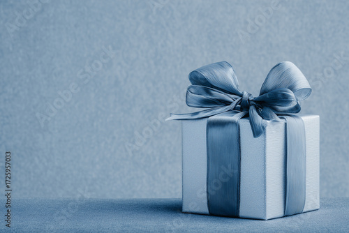 blue gift box with ribbon