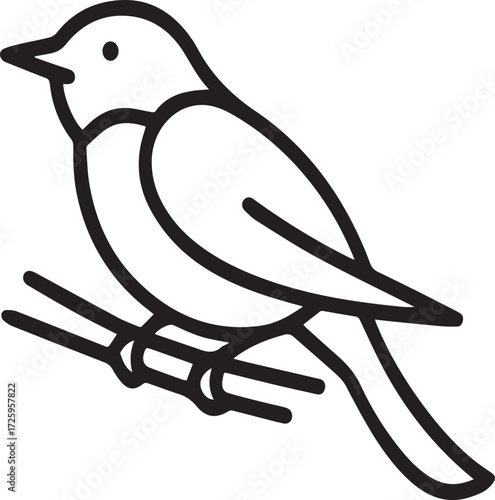Elegant Bird Silhouette Line Artwork