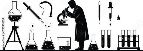 Scientific research laboratory, science experiment, laboratory equipment, chemistry, biology, medical lab, researcher, lab work, chemist, biologist