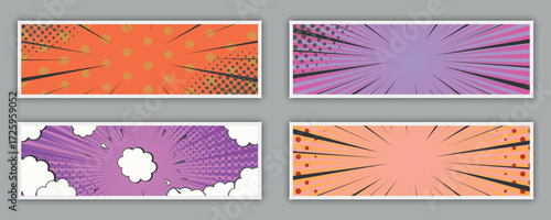 Comic book and manga speed lines. Explosion background. Vector illustration