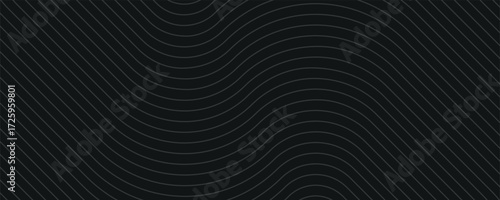 Abstract track with curves from black curved parallel lines on a white background. Trendy vector background
