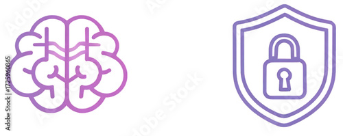 Intellectual Property Protection and Data Security Icons.