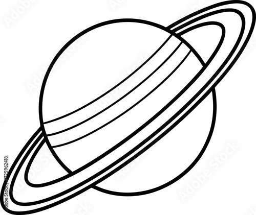 planet saturn with surreal rings illustration on transparent background